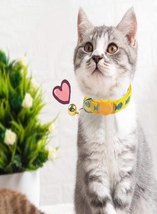 Pet Guard Fish Bone Print Adjustable Pet Collar Bell Small Pet Cat Dog Puppy Collars - Color May Vary ( Buy 1 Get 1 Free ) - Image 3